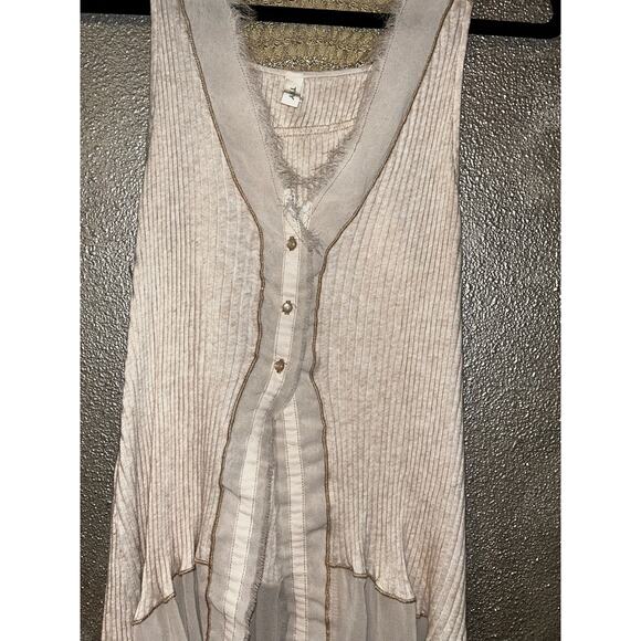 Anthropologie Tiny Boho Hippie Soft Girl Romantic Ivory Sweet Mix Vest Top - Picture 3 of 12